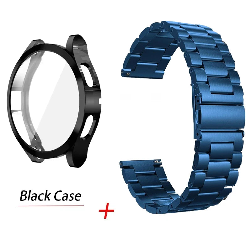 Strap+Screen Case Protector For Samsung Galaxy Watch 7 6 5 4 40mm 44mm Band Cover For Samsung Galaxy Watch 7 44mm Metal Bracelet