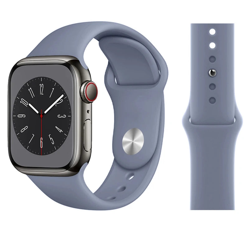 Silicone band For Apple Watch band 45mm 46mm 44mm 41mm 40mm 42mm Sport Correa band Apple Watch Series 11 10 SE 9 8 7 6 5 Ultra 3