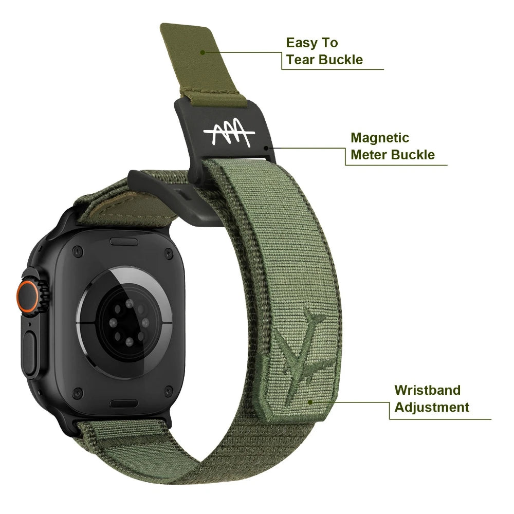 Nylon Magnetic band for Apple Watch Ultra 3 49mm 11 46mm 42mm Alpine band for Apple Watch Series 9 8 7 6 SE 45mm 40mm 44mm 41mm Bands