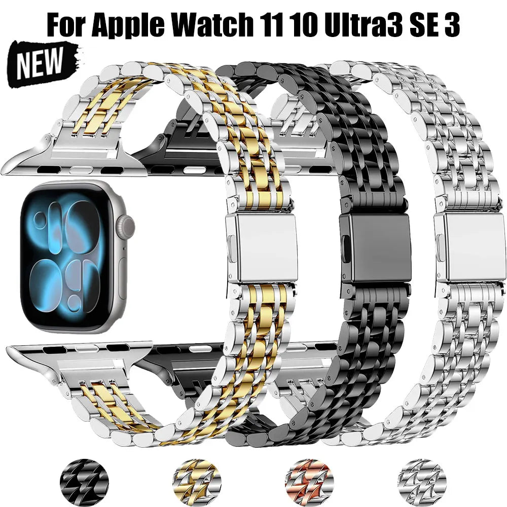 For Apple Watch 10 11 46mm band metal Wristband Lady band For Apple Watch 9 8 7 Ultra 49mm 44mm 45mm band Women Business Watchband