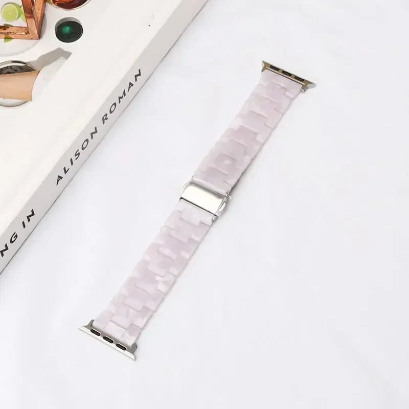 Luxury Resin band for Apple Watch Ultra 2 band 49mm 45mm 41mm 40mm 44mm 38mm 42mm Link band Apple Watch Series 9 7 8 6 SE 5 4 3