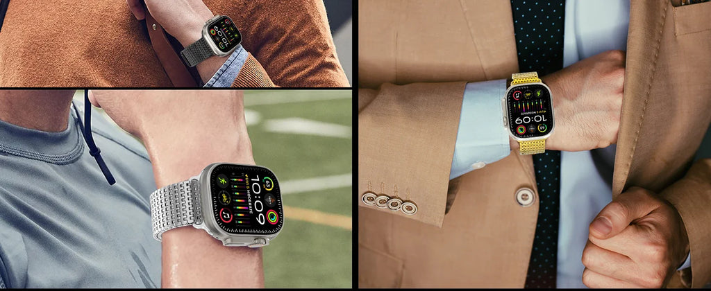 Magnetic Stainless Steel band for Apple Watch band 45mm 44mm 49mm 42mm metal belt band Apple Watch Series 9 8 7 6 3 5 SE Ultra 2