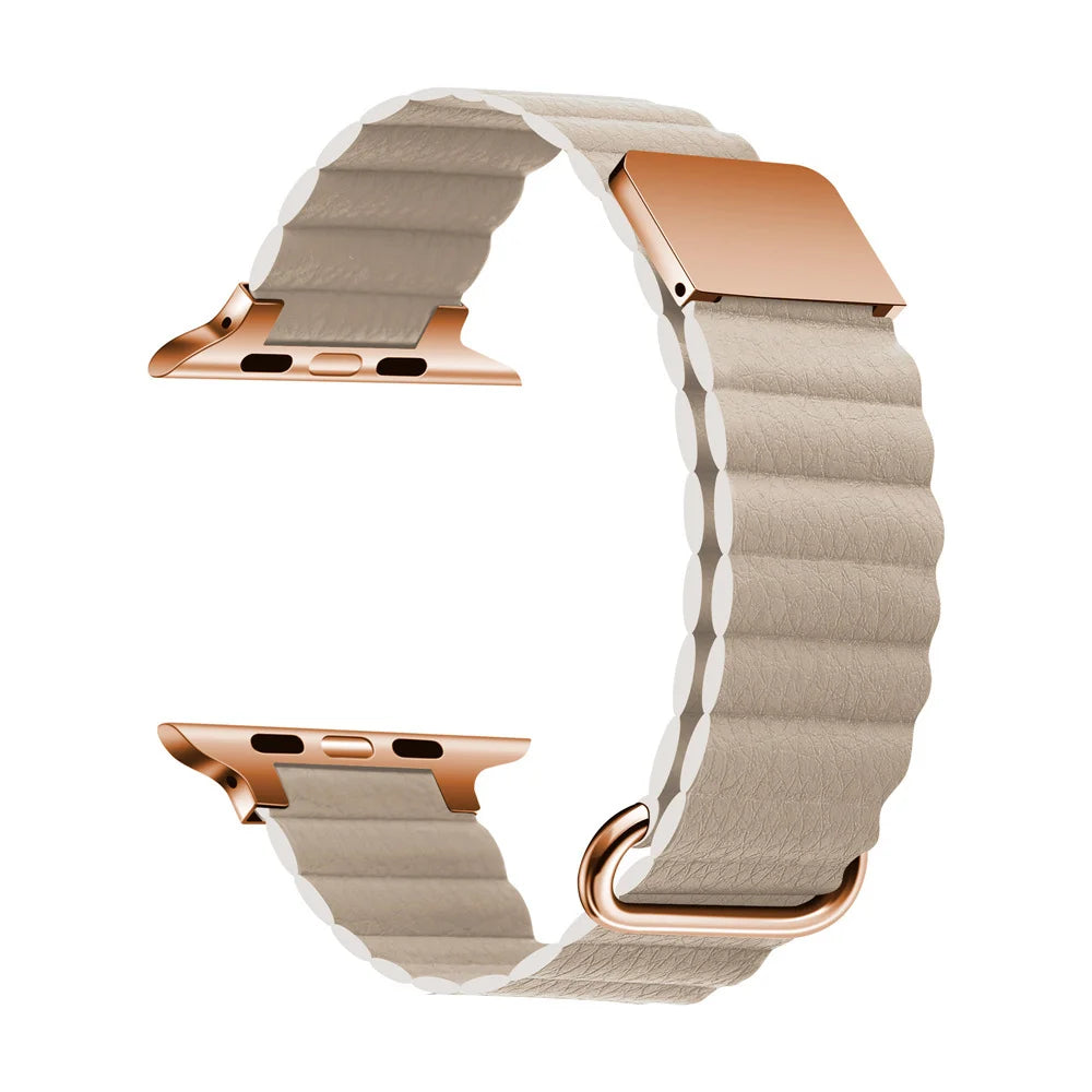 Luxury Leather band For Apple Watch Ultra 10 9 8 7 6 5 4 Woman Magnetism band For Apple Watch 38mm 40mm 45mm 42mm 46mm 49mm