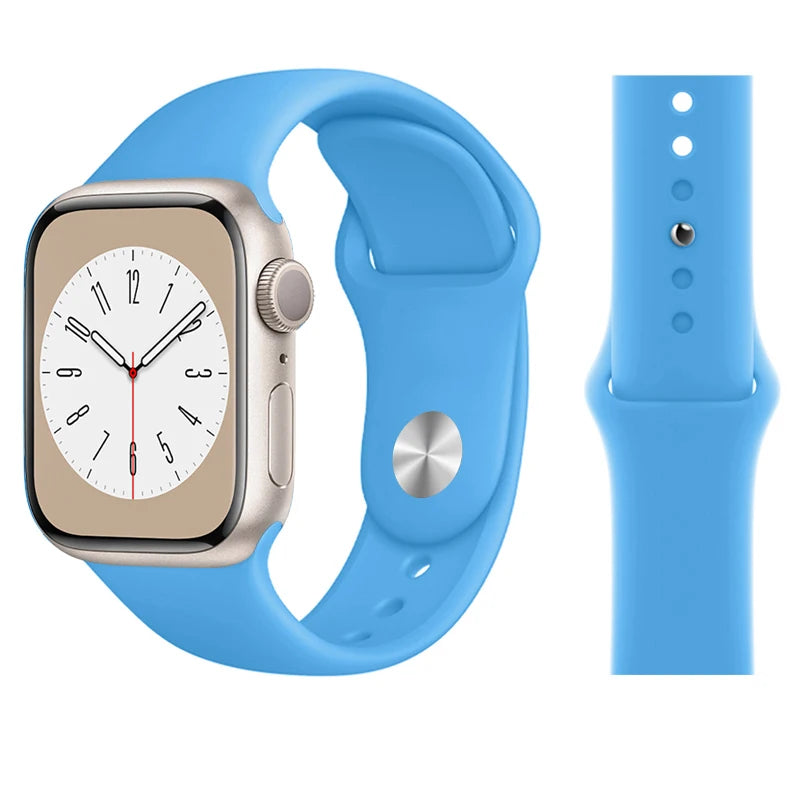 Silicone band For Apple Watch band 45mm 46mm 44mm 41mm 40mm 42mm Sport Correa band Apple Watch Series 11 10 SE 9 8 7 6 5 Ultra 3