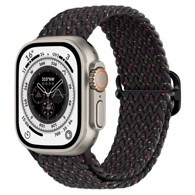 Nylon band for Apple Watch Ultra 2 band 49mm 40mm 44mm 41mm S10 46mm Elastic Braided Loop band Apple Watch Series 9 8 7 6 SE 5 4