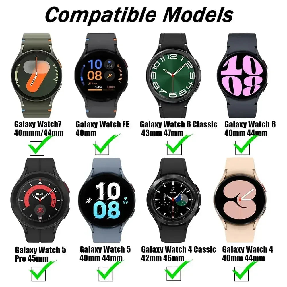No Gaps Band for Samsung Galaxy Watch 7/5 Pro/4 6 Classic 40 44mm Engraved Silicone Sport Bracelet correa Galaxy Watch 7 Straps