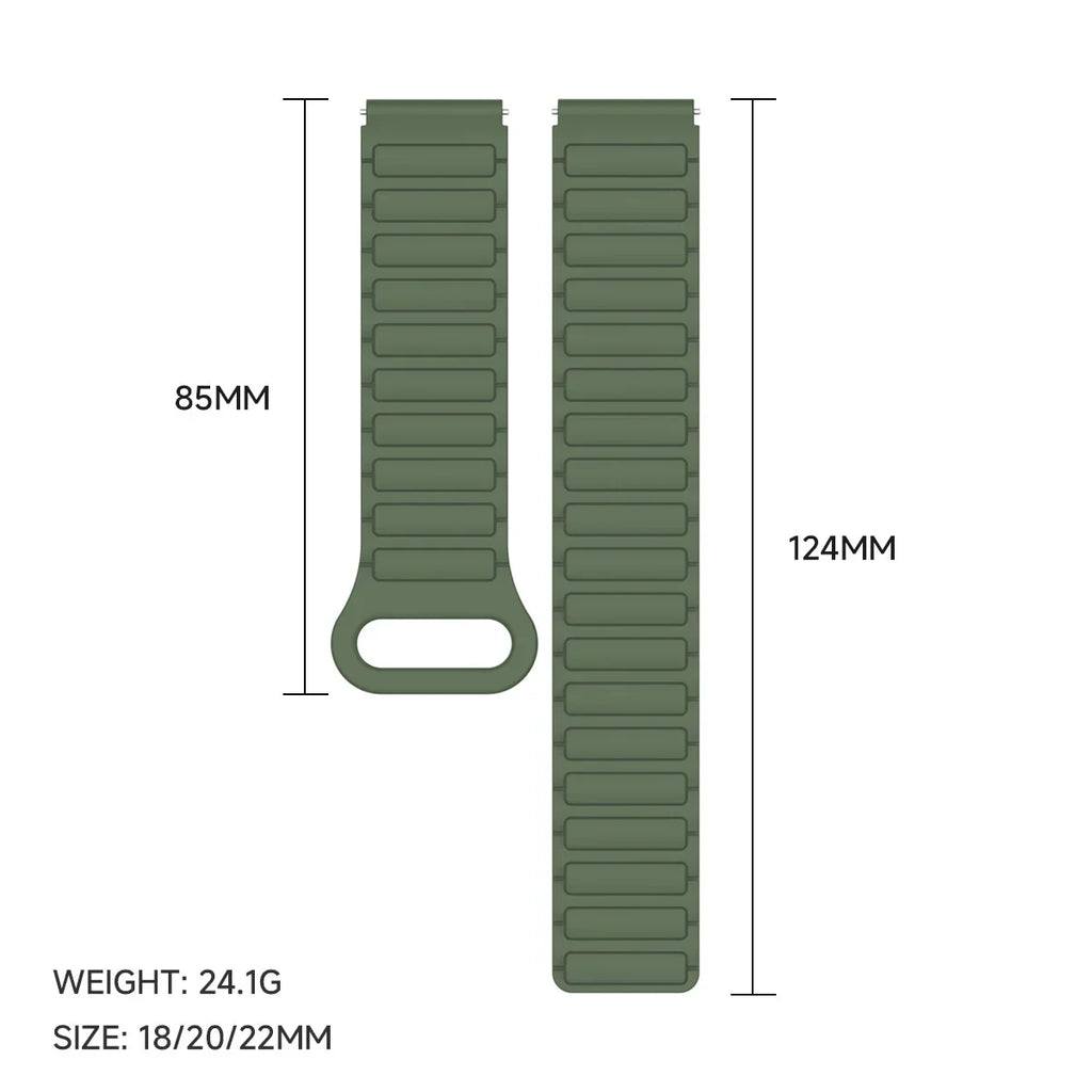 18mm 20mm 22mm Magnetic Loop Band for Samsung Galaxy Watch 7 6 5 4 44/40mm 6Classic Silicone Strap for Huawei Watch GT5 46mm