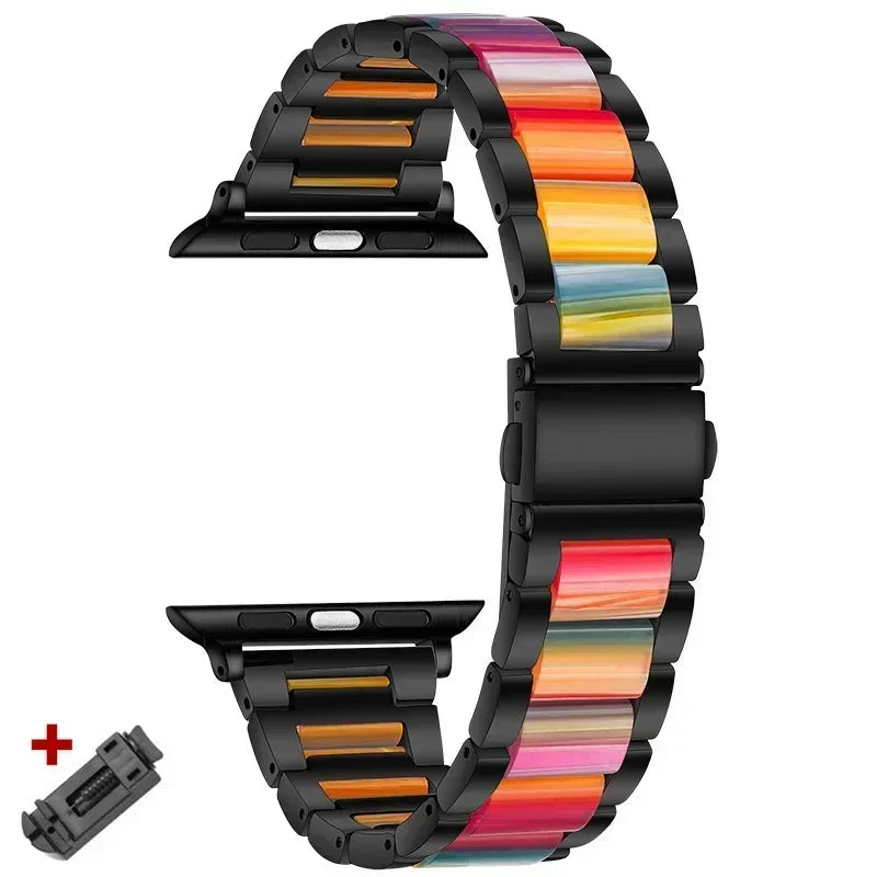Women Resin band for Apple Watch Ultra 3 2 49mm 11 10 42mm 46mm 9 8 41mm 45mm Luxury band for Apple Watch 6 5 SE 40mm 44mm Band