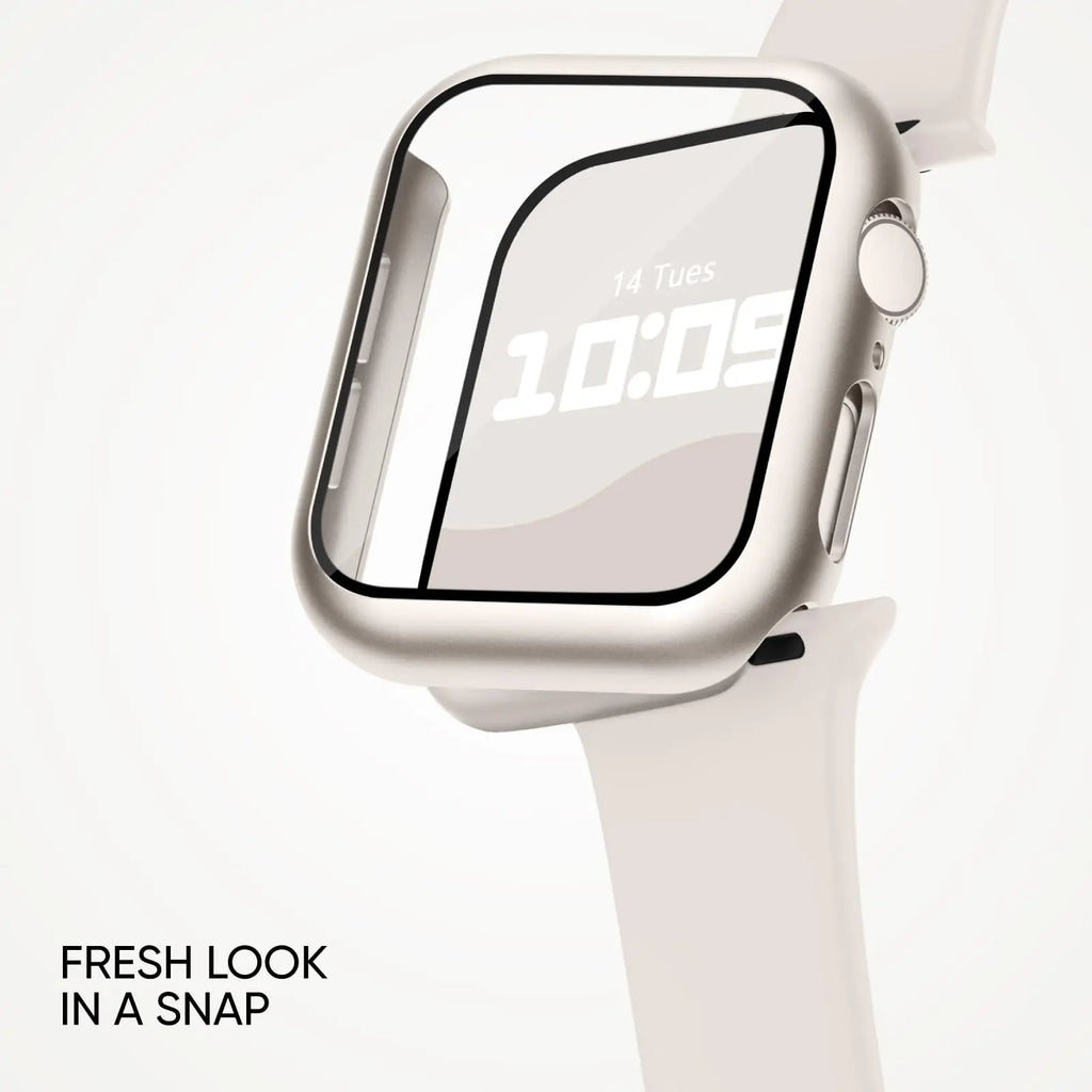 Glass+Case+band For Apple Watch band 44mm 41mm 45mm 40mm 38mm 42mm Silicone band Apple Watch serises 9 8 3 4 5 6 SE 7 watchbands