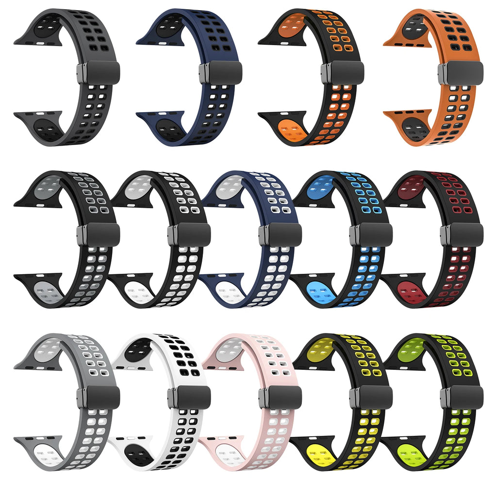 band For Apple Watch band 44mm 45mm 49mm 41mm 40mm 38mm Magnetic buckle Silicone band Apple Watch Series 7 5 3 6 SE 8 Ultra 2 9