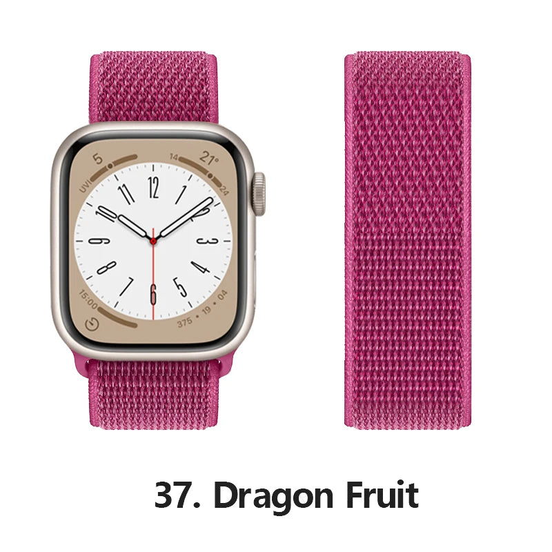 Nylon loop Correa For Apple Watch band 45mm 44mm 46mm 40mm 49mm 41mm 42mm 38mm band Apple Watch Series 6 SE 7 8 9 10 Ultra 2 bands