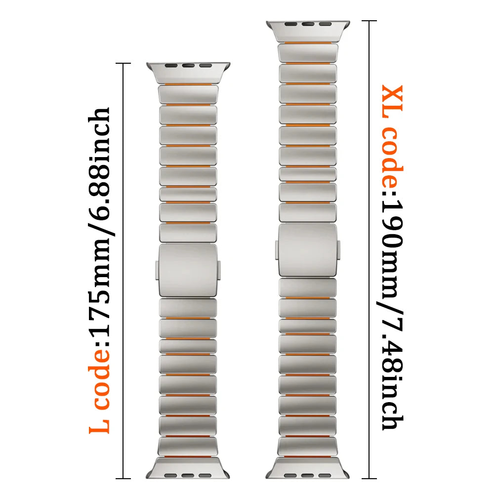 Titanium Fluoroelastomer Rubber band for Apple Watch Ultra 3 2 49mm Series 11 10 46mm band for Apple Watch 9 8 7 6 5 SE 3 44mm 45mm