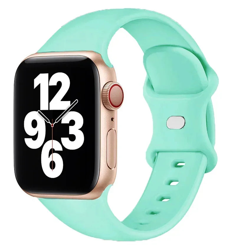 Silicone band For Apple Watch band 44mm 40mm 45mm 41mm 42mm 46mm sport wrist band Apple Watch serie 10 8 7 SE 4 5 6 9 Ultra 2 49mm