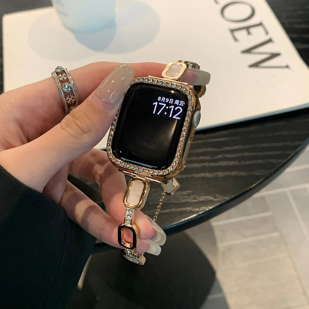 Women metal band for Apple Watch 10 9 8 band 42mm 46mm 41mm 45mm 40mm 44mm band Apple Watch Series 7 SE 6 5 Ultra watch band Belt