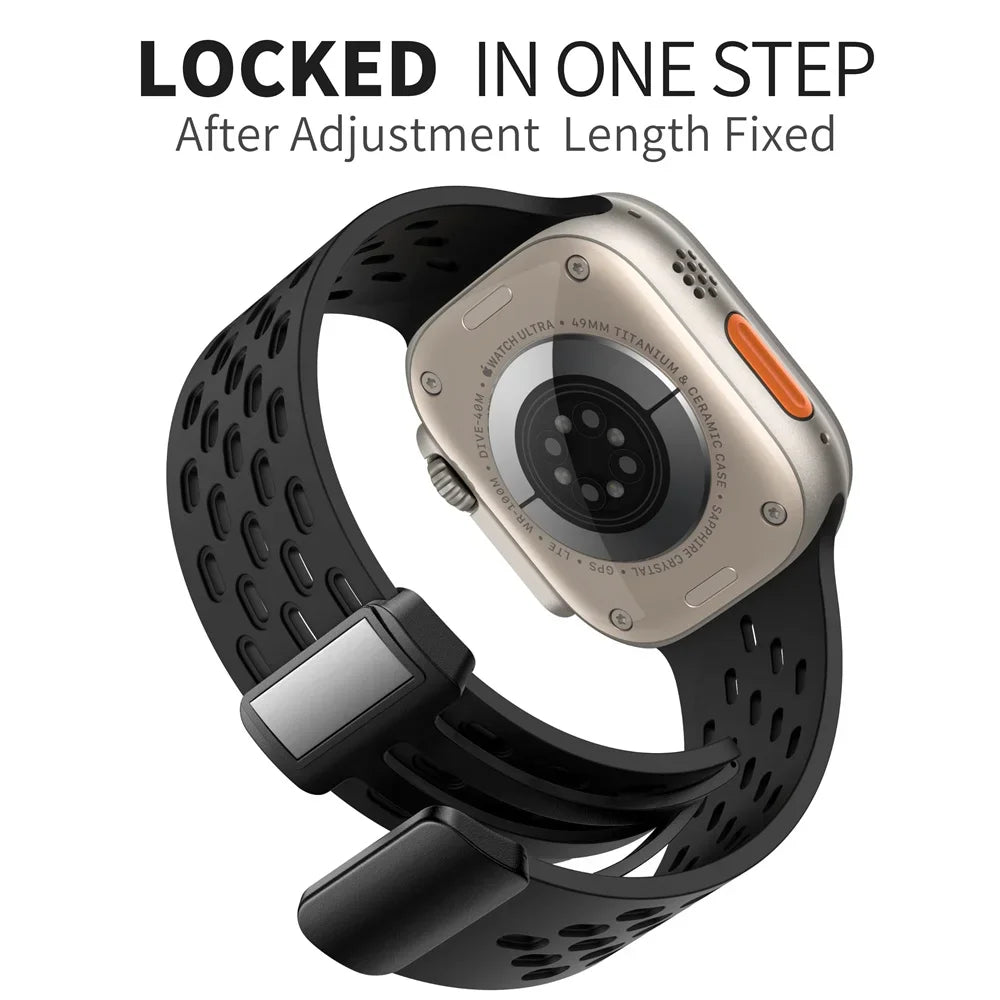 Magnetic band For Apple Watch Ultra 2 band 49mm 44mm 45mm 40mm 41mm 42mm 46mm 45mm Silicone band Apple Watch Series 10 9 7 8 SE 6 5