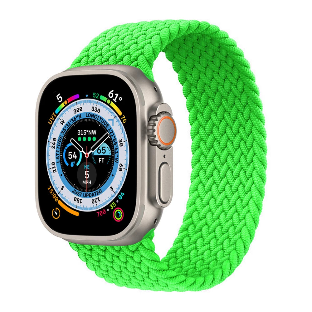 Braided Solo Loop For Apple Watch band 44mm 40mm 45mm 41mm 49mm 42mm 46mm band Apple Watch Series 10 9 SE 8 7 6 5 4 Ultra 2 Band