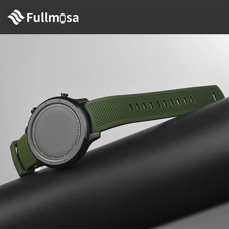 Rubber 20mm Watch Band 22mm Watch Band Silicone No Gaps Strap for Samsung Galaxy Watch 46mm Huawei Watch GT4 46mm Amazif Garmin