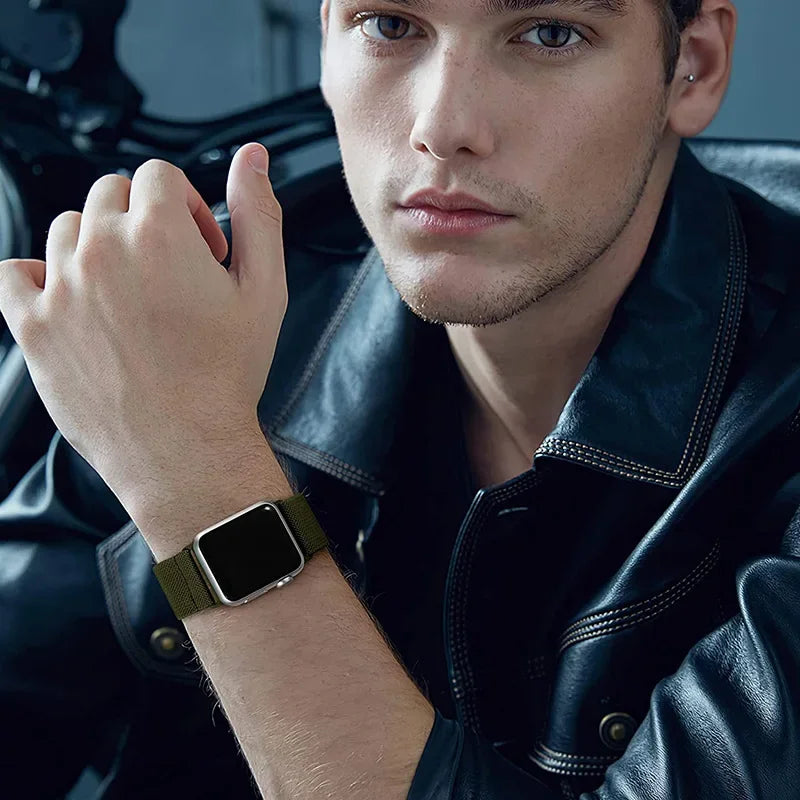 Stretchy Nylon band for Apple Watch Ultra 3 band 40mm 41mm 42mm 44mm 45mm 49mm 46mm Elastic band Apple Watch 11 10 9 8 SE 7 6 5