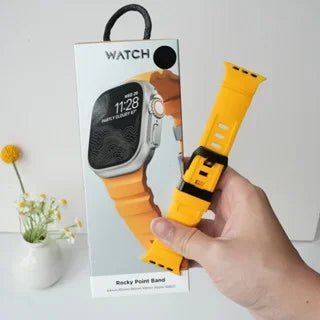 Luxury Silicone band for Apple Watch 46mm Series 10 Ultra 2 49mm 45mm Breathable Sport band for 44mm 42mm Series 9 8 7 6 5 4 3 2 1 SE