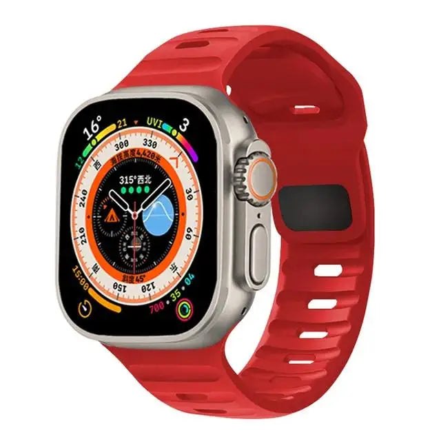 Silicone sport band for Apple Watch 49mm 45mm 44mm 46mm 42mm 40mm 41mm Correa band Apple Watch Series 9 8 7 6 5 SE Ultra 3 2 1