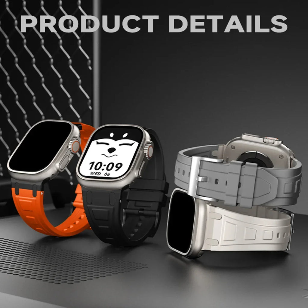 Silicone band for Apple Watch band Ultra 2 1 49mm 46mm 45mm 44mm 42mm Sport band for Apple Watch Series 10 9 8 7 6 5 SE Correas