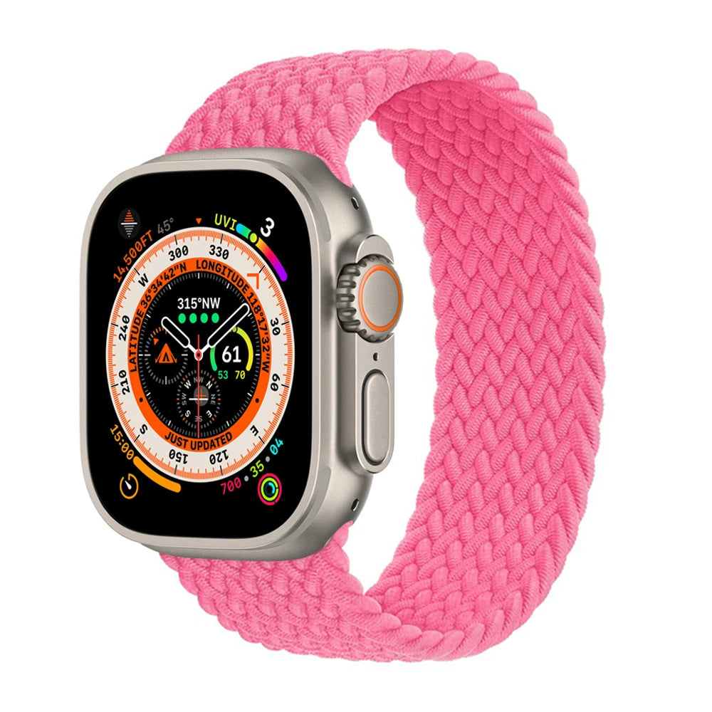 Braided Solo Loop For Apple Watch band 44mm 40mm 45mm 41mm 49mm 42mm 46mm band Apple Watch Series 10 9 SE 8 7 6 5 4 Ultra 2 Band