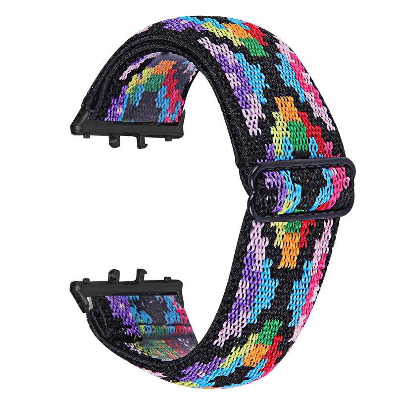 Elastic Nylon Strap For Samsung Galaxy Fit 3 Watch Bracelet Vintage Bohemian National Style Watchband For Samsung Fit 3 SM-R390