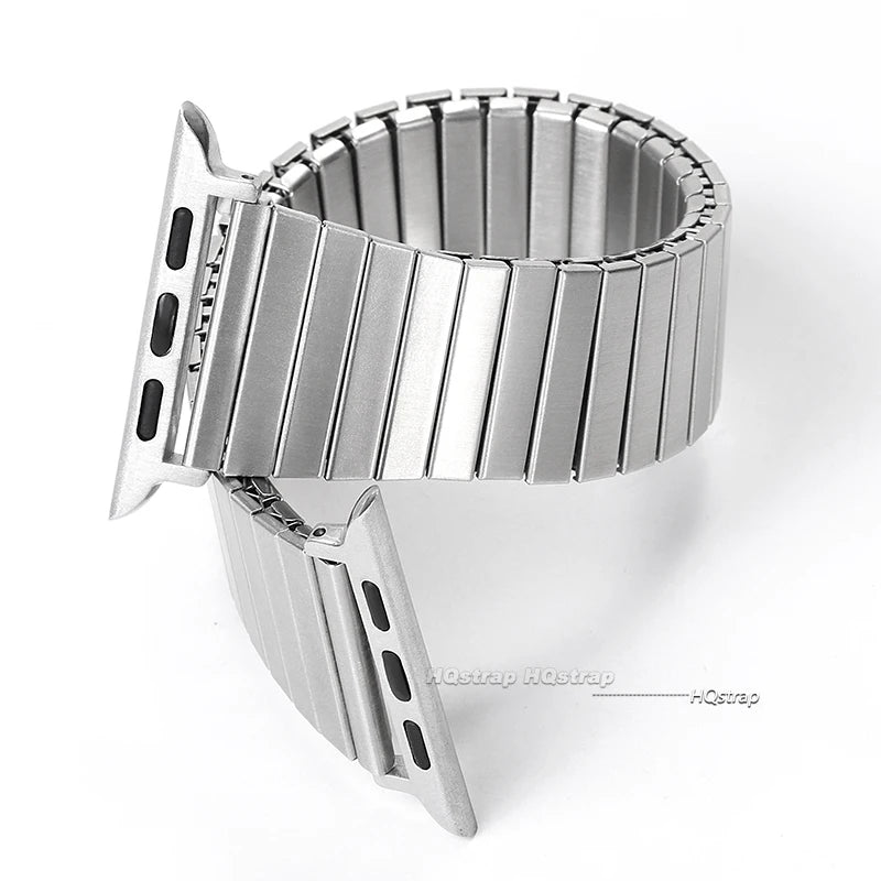 Elastic Stainless Steel band for Apple Watch Ultra band 49mm 44mm 45mm 40mm 41mm 42mm metal band for Apple Watch Series 9 8 7 6