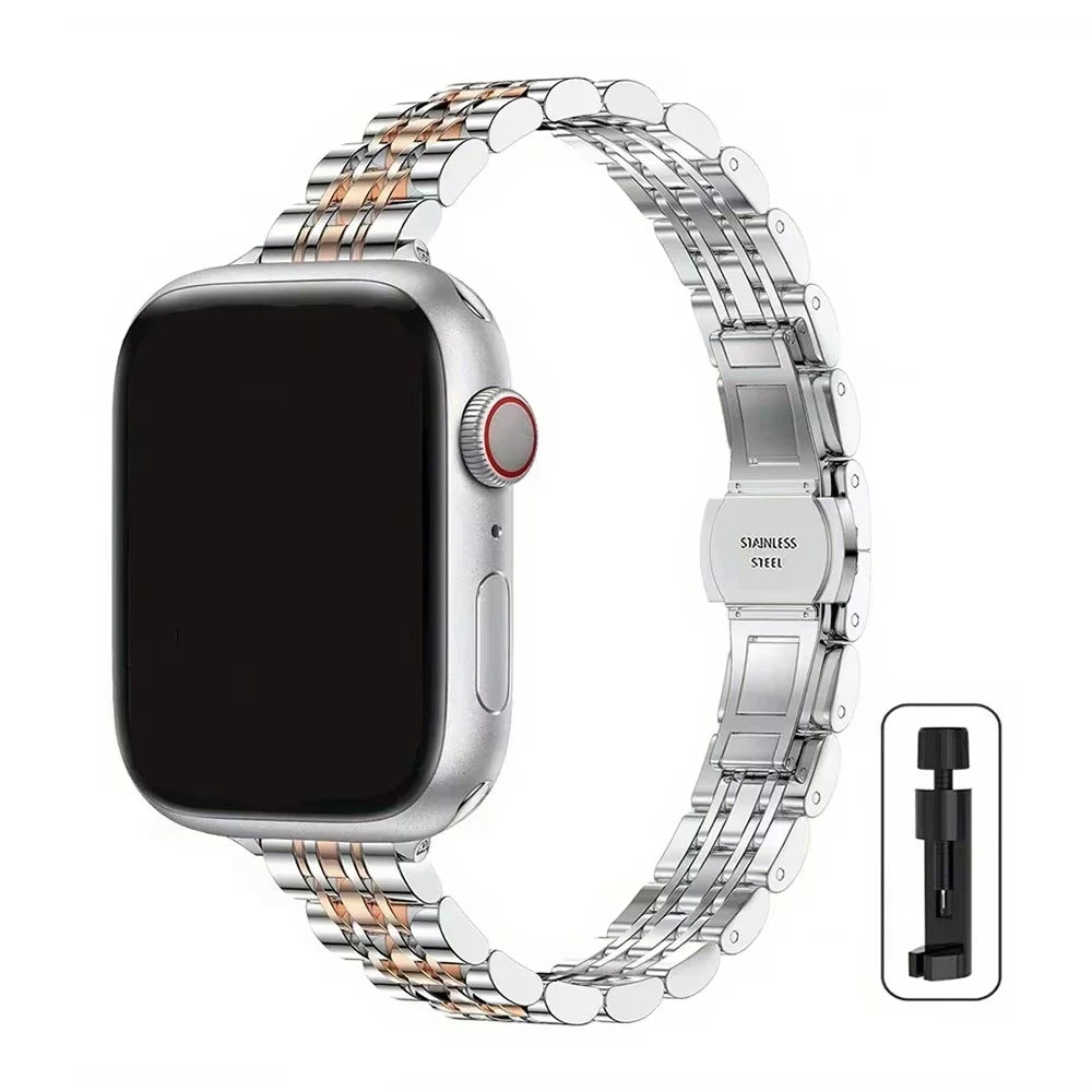 Stainless Steel band for Apple Watch band 49mm 46mm 44mm metal band Apple Watch Ultra Series 10 9 8 7 6 SE for Women 45mm 42mm 41mm