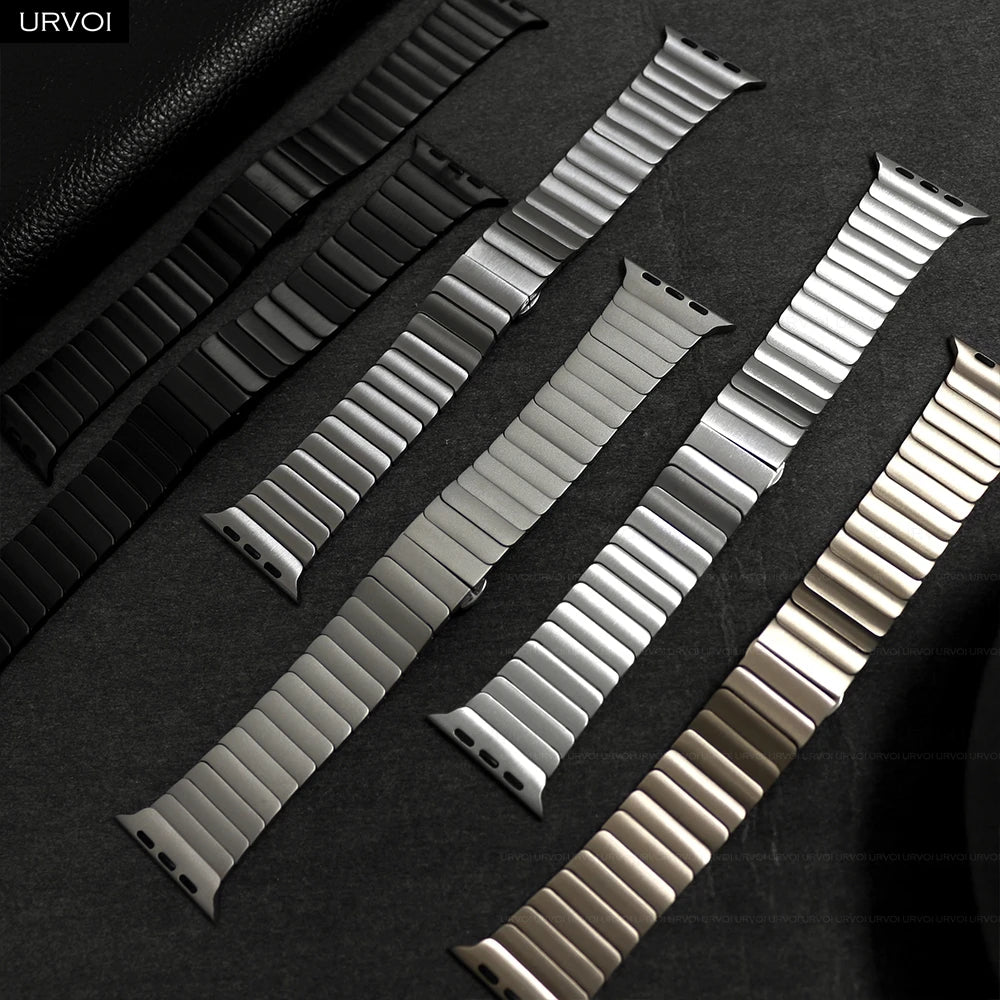 URVOI band for Apple Watch Ultra 3 2 Link band gen.1 3 stainless steel band butterfly clasp wristband for Apple Watch 45mm 46mm 49mm