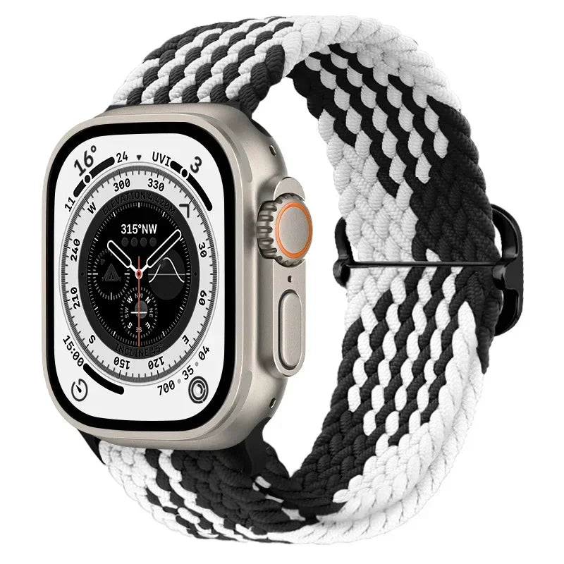 Nylon band for Apple Watch Ultra 2 band 49mm 40mm 44mm 41mm S10 46mm Elastic Braided Loop band Apple Watch Series 9 8 7 6 SE 5 4