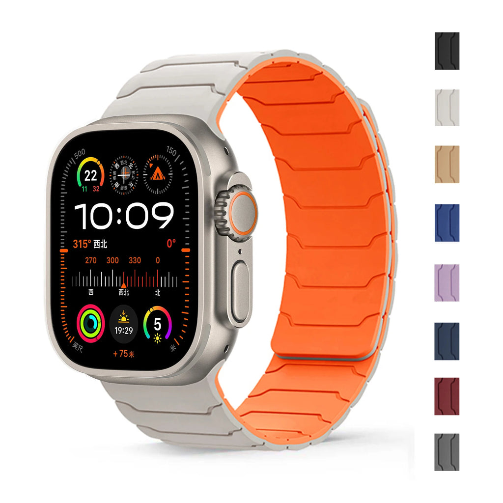 magnetic band For Apple Watch band Ultra 2 3 49mm 44mm 40mm 41mm 46mm 42mm 45mm 38mm Silicone band Apple Watch Series 11 9 8 SE 10