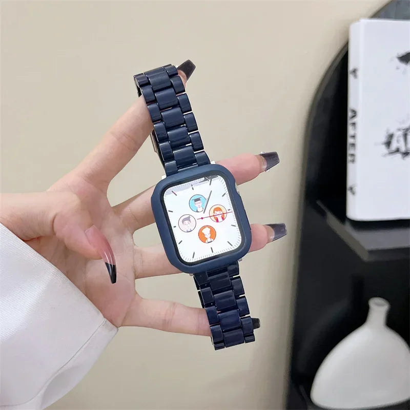 Watch band+Case+glass For Apple Watch band 44mm 40mm 38mm 42mm Candy band Apple Watch Ultra 2 49mm serie 9 8 7 6 5 4 3 SE 41mm 45mm