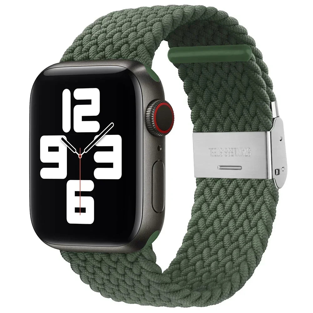Braided Solo Loop For Apple Watch Ultra band 49mm 45mm 40mm 41mm 44mm Nylon Elastic band Apple Watch Series 10 9 8 SE 6 7 5 4 band