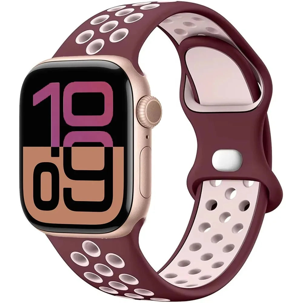 Silicone band for Apple Watch Series 11 10 46mm 42mm Sport band Apple Watch 9 8 7 6 5 SE 4 Ultra 3 2 49mm 45mm 44mm 40mm 41mm Band