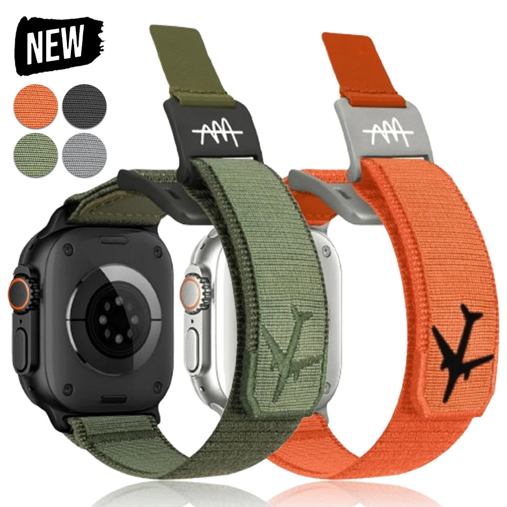 Nylon Magnetic band for Apple Watch Ultra 3 49mm 11 46mm 42mm Alpine band for Apple Watch Series 9 8 7 6 SE 45mm 40mm 44mm 41mm Bands