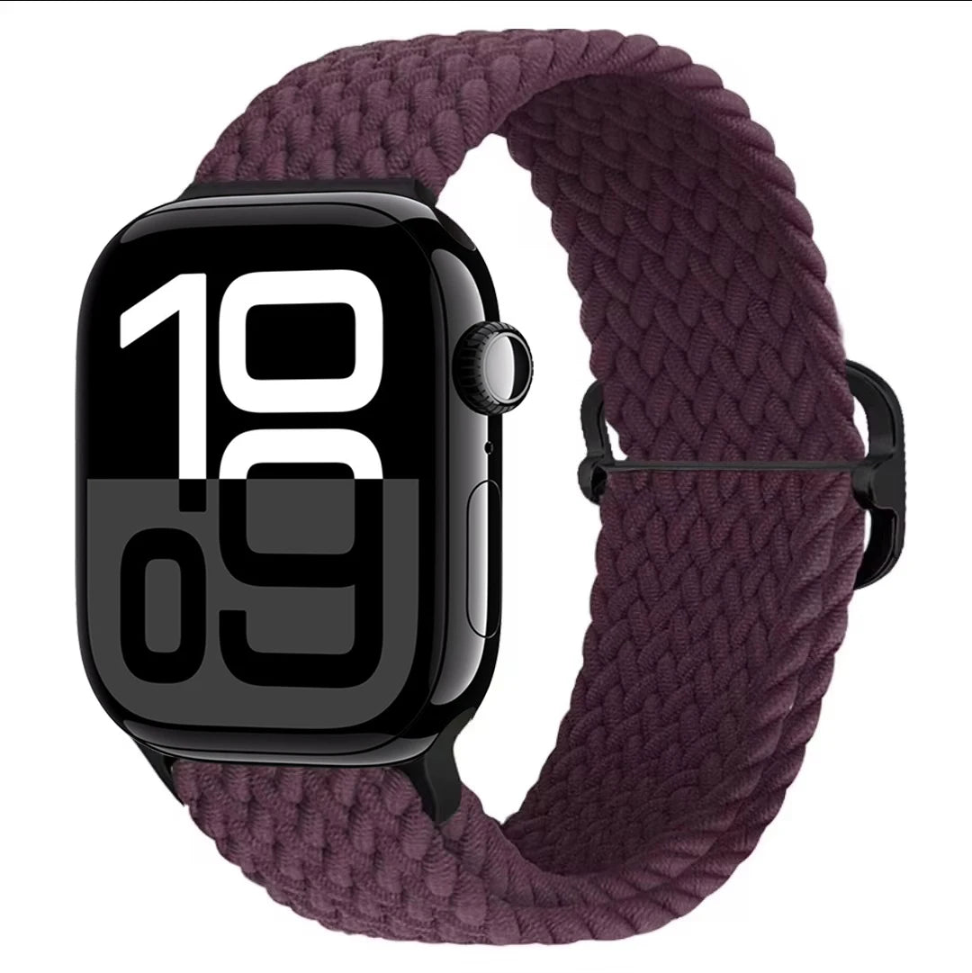 Braided Nylon band For Apple Watch Ultra 49mm 46mm 45mm 44mm 42mm 41mm 40mm Elastic band Apple Watch 11 10 9 8 7 SE 4 5 6 Belt