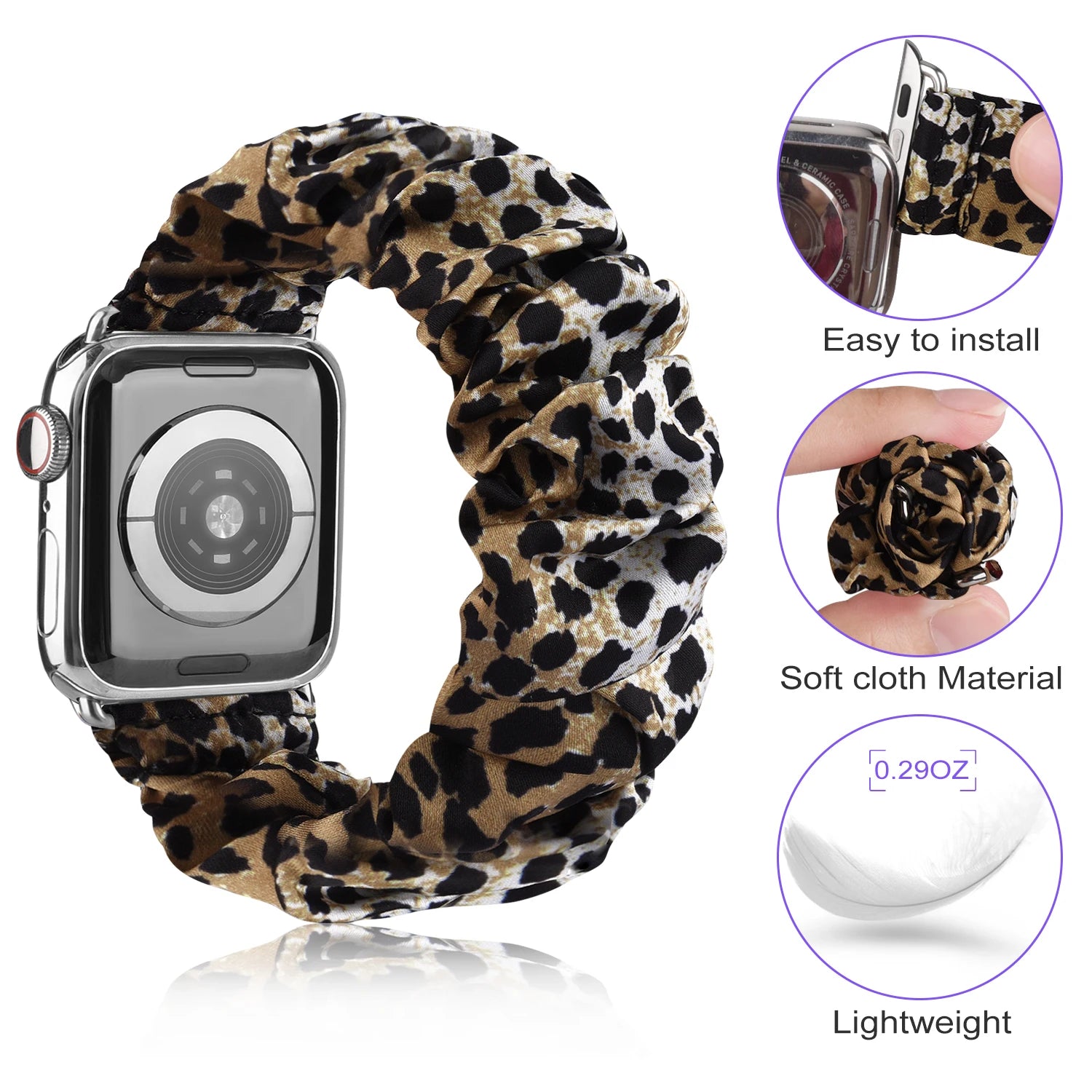 For Apple Watch band Series 8 7 SE 6 5 Ulta 49mm Elastic Scrunchie band for Apple Watch 44mm 40mm 38mm 42mm 41mm 45mm band Belt