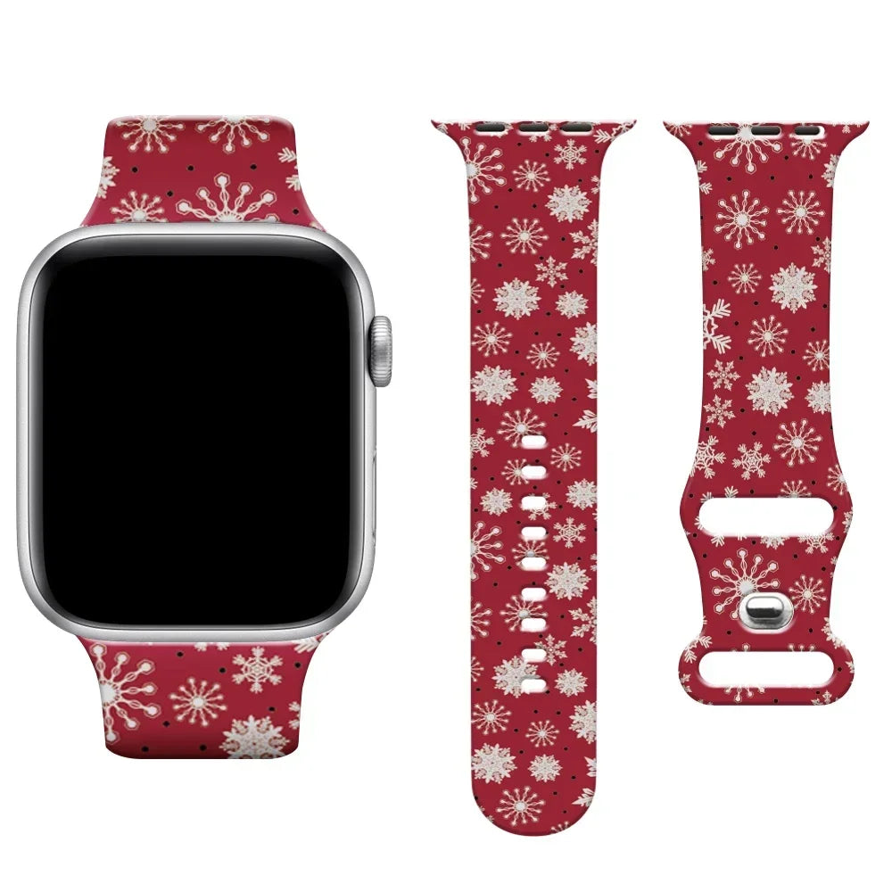 Christmas band for Apple Watch band 40mm 41mm 42mm 44mm 45mm 49mm 46mm Silicone Sport band Apple Watch Ultra 10 9 8 7 6 5 4 3 SE
