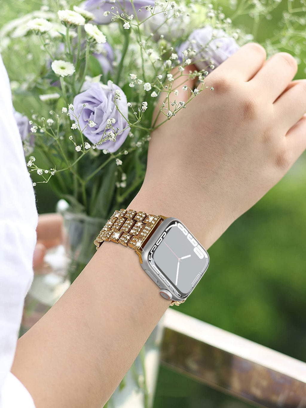 Women's Diamond band For Apple Watch Ultra 2 band 9 49mm 44mm 40mm 41mm 45mm metal band Apple Watch Series 8 7 6 SE 5 Watchband