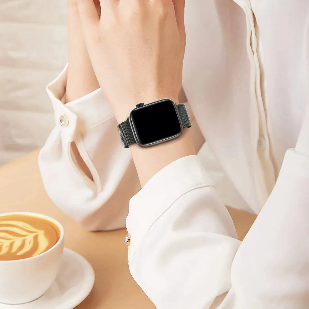 Milaness Magnetic band for Apple Watch Ultra band 49mm 46mm 45mm 44mm 41mm 40mm metal band for Apple Watch 11 10 9 8 7 6 5 4 SE