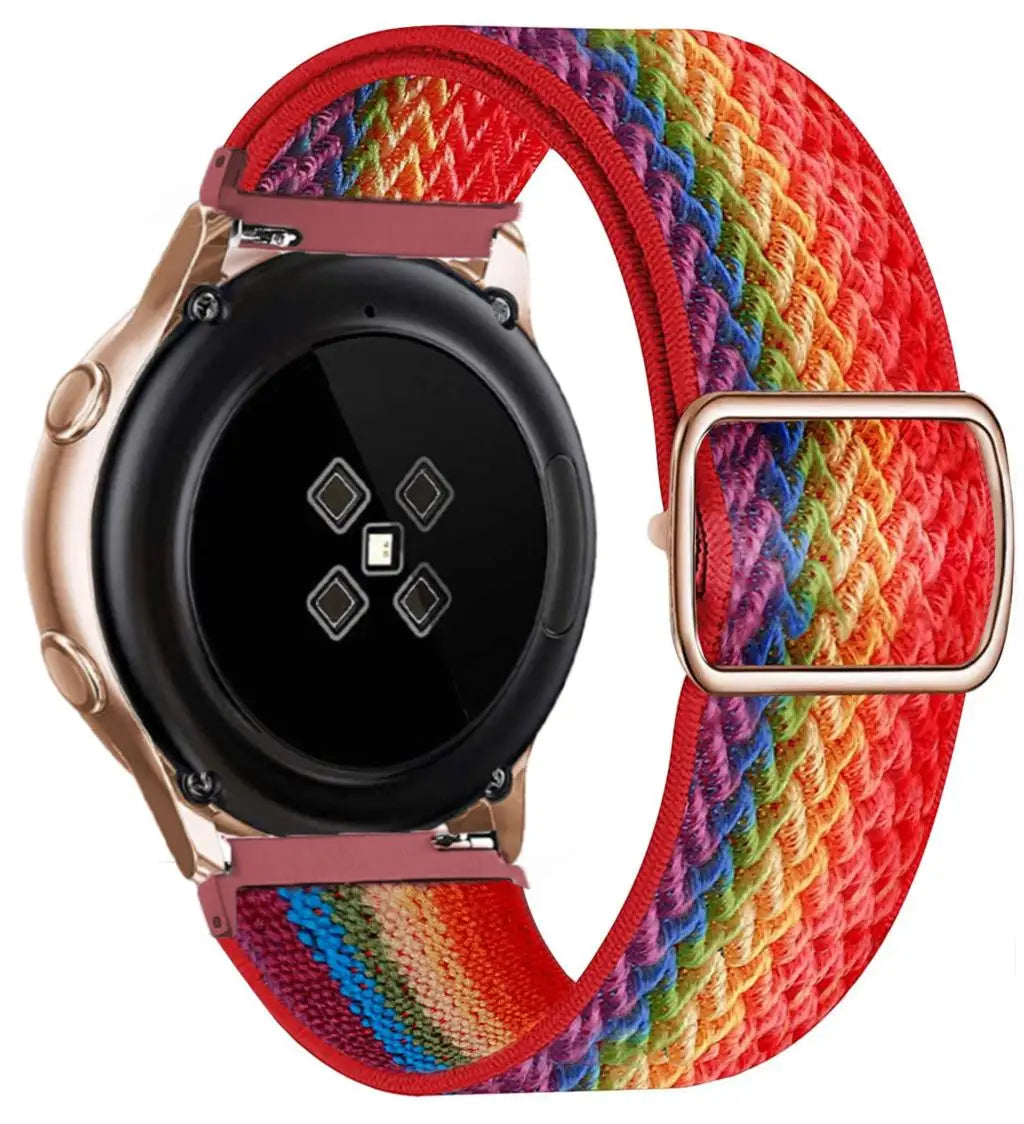 20mm 22mm strap For Samsung Galaxy watch 7/6/5 pro/4/classic/Active 2/Gear S3 Adjustable Nylon Elastic Huawei GT 2/4/3 Pro band