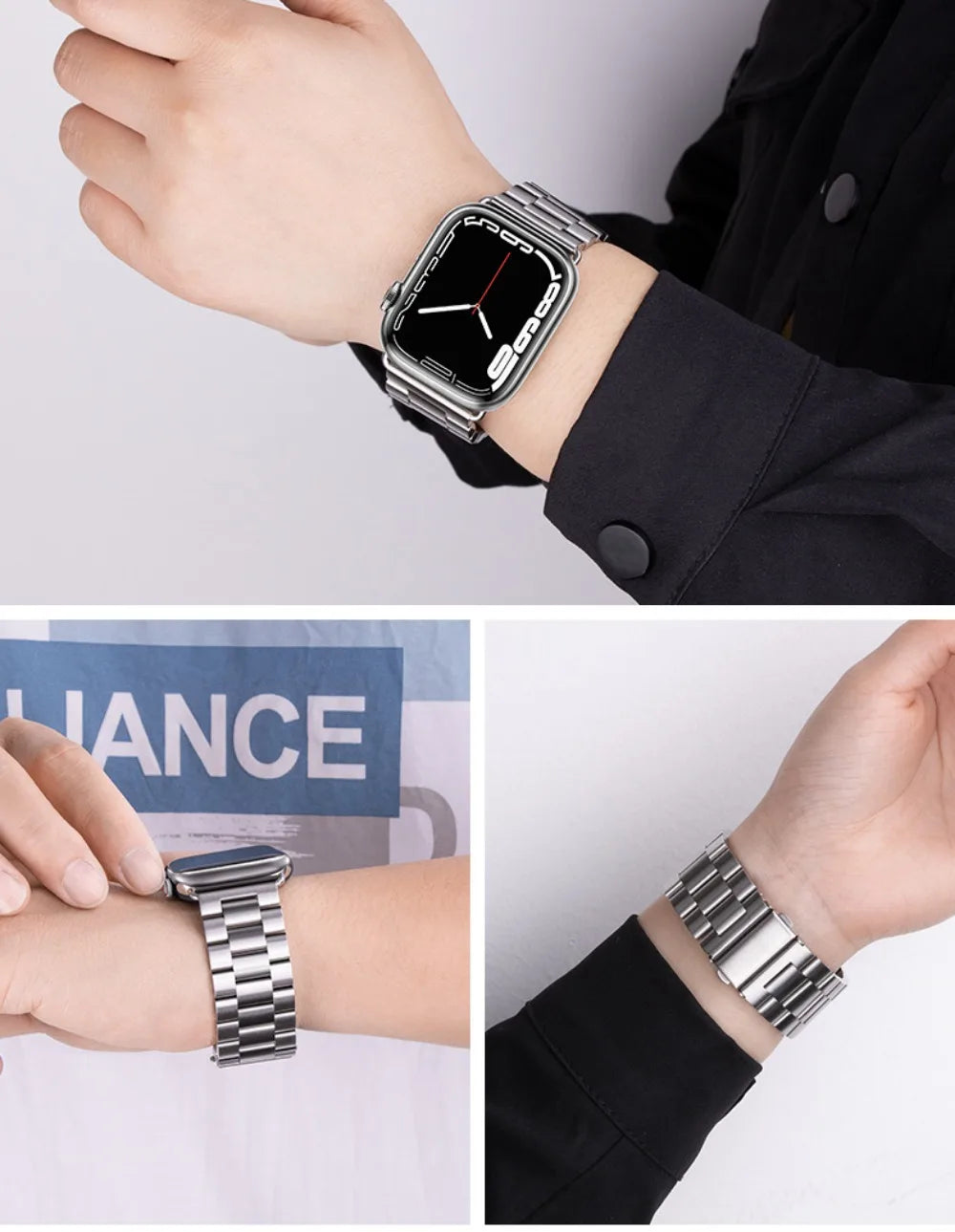 Metal band for Apple Watch band 49mm 45mm 41mm 44mm 40mm 42mm 46mm Stainless steel band Apple Watch 11 10 Ultra 9 8 7 6 5 SE band