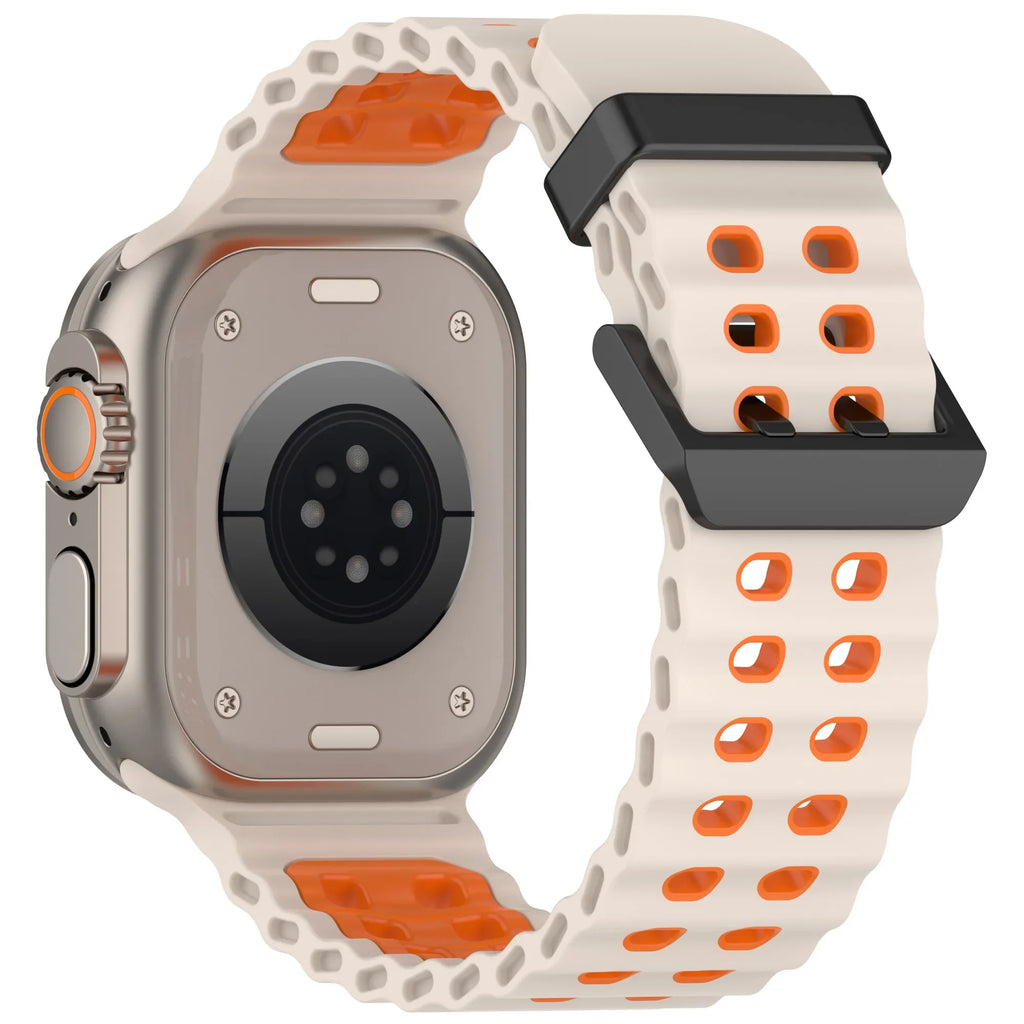 Breathable Silicone band for Apple Watch Ultra 3 2 49mm 11 10 46mm 45mm 44mm Sport Wristband Apple Watch Series 9 8 7 6 5 4 SE Band