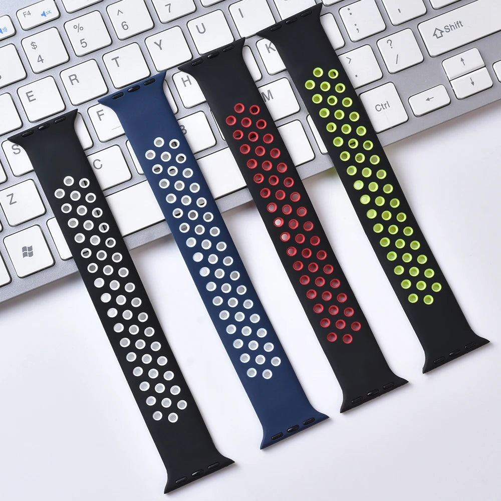 silicone band For Apple Watch 10 band 46mm 42mm 44mm 45mm 38mm 40mm 41mm Elastic Solo LoopBelt band Apple Watch 9876543 Ultra 2 49mm