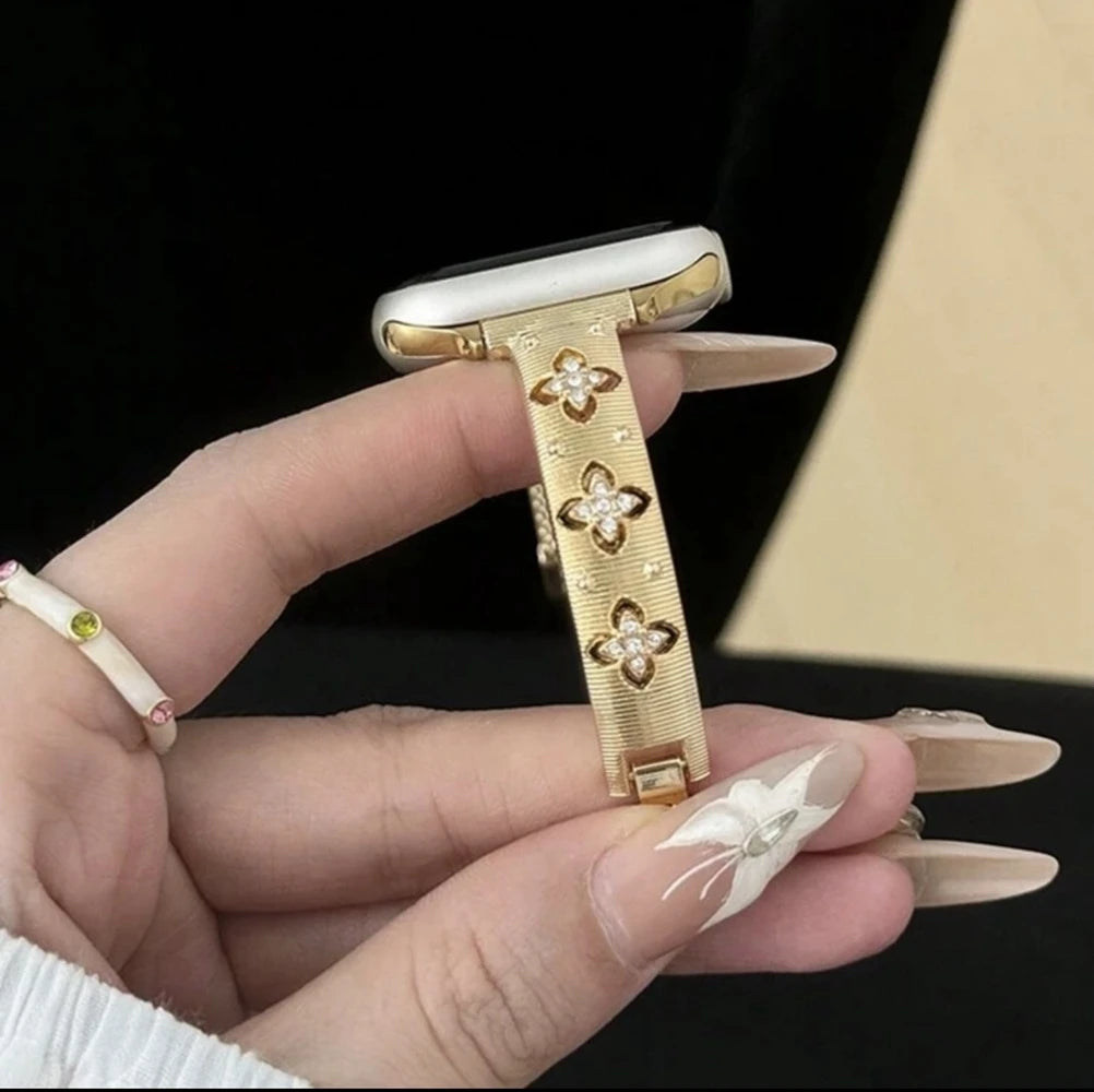 Bling Gold Stainless steel band link For Apple Watch band Series 11 8 7 6 10 9 40mm 41mm 38mm 42mm 44mm 45mm 46mm band