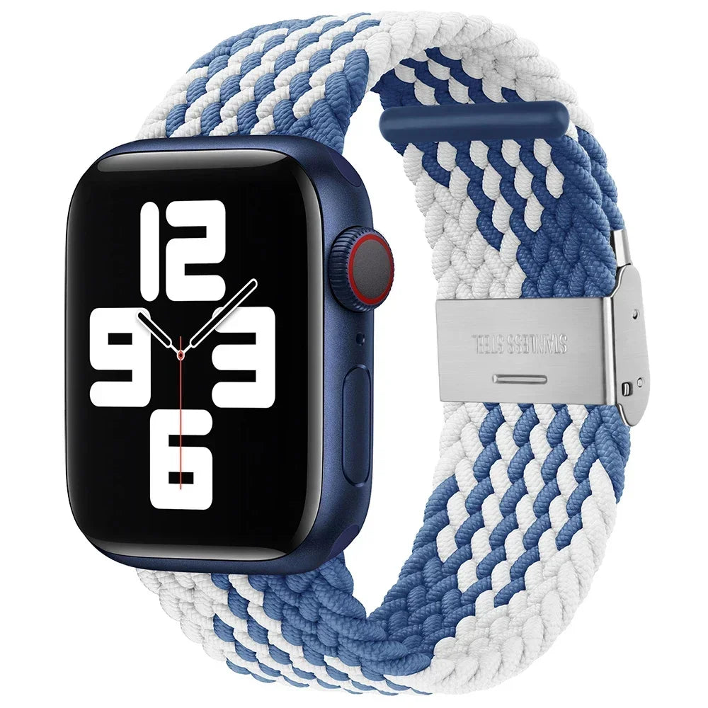 Braided Solo Loop For Apple Watch Ultra band 49mm 45mm 40mm 41mm 44mm Nylon Elastic band Apple Watch Series 10 9 8 SE 6 7 5 4 band