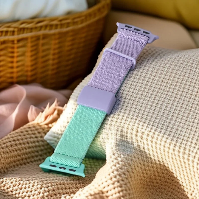 Magnetic band for Apple Watch band 38mm 40mm 41mm 42mm 44mm 45mm Children Nylon Elastic Watch band for Girls and Boys Small Wristband