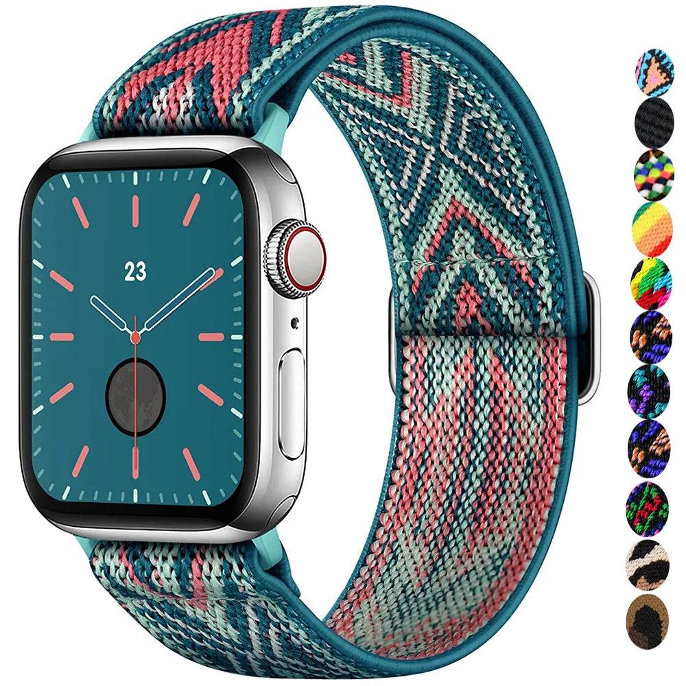 Scrunchie band for Apple Watch band 45mm 44mm 40mm 41mm 42mm 46mm 49mm Elastic Nylon band Apple Watch Series 10 9 8 7 SE Ultra 2