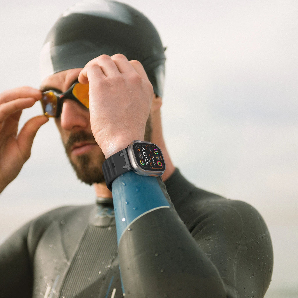 Sport Silicone band for Apple Watch Ultra 2 band 49mm Stainless Steel correa band Apple Watch Series 9 8 7 SE 10 45mm 44mm 46mm